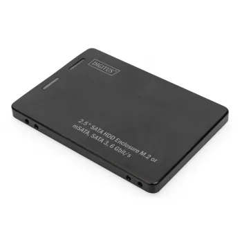 DIGITUS HDD Enclosure 2.5in SATA - M.2 lub mSATA SATA 3 6 Gbit/s, prędkość zapisu do 520 MB/s