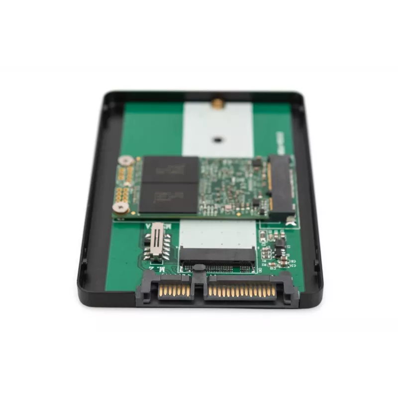 DIGITUS HDD Enclosure 2.5in SATA - M.2 lub mSATA SATA 3 6 Gbit/s, prędkość zapisu do 520 MB/s