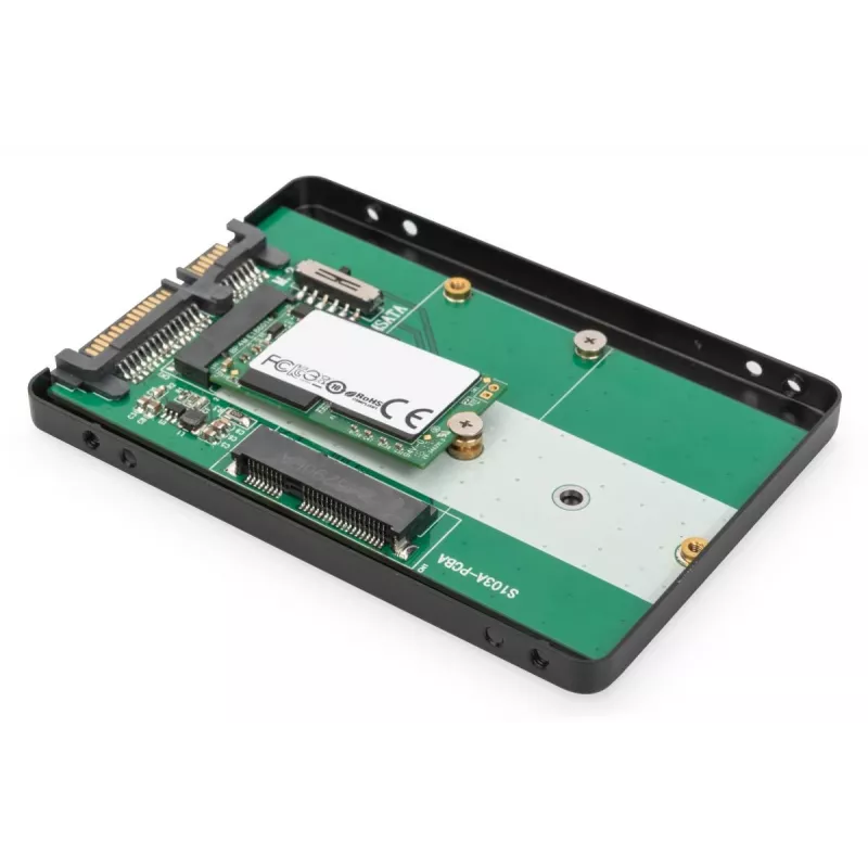 DIGITUS HDD Enclosure 2.5in SATA - M.2 lub mSATA SATA 3 6 Gbit/s, prędkość zapisu do 520 MB/s
