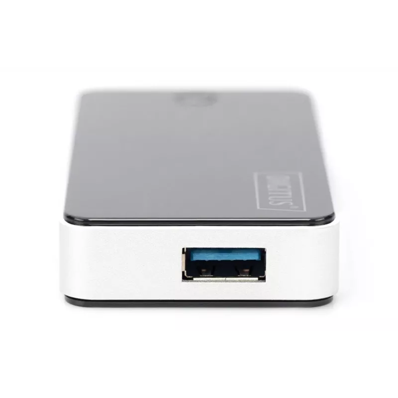 DIGITUS Hub USB 4-porty USB 3.0 Zewnętrzny Czarny Wykończenie Pianino