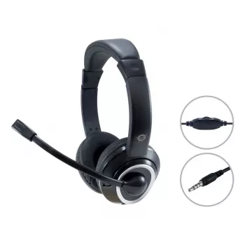 Conceptronic POLONA02B słuchawki/zestaw słuchawkowy Przewodowy Nagłowny Gaming Czarny