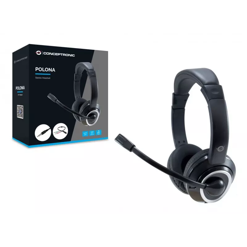 Conceptronic POLONA02BA słuchawki/zestaw słuchawkowy Przewodowy Nagłowny Gaming Czarny