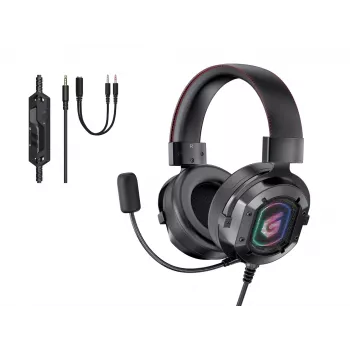 Conceptronic ATHAN Stereofoniczny zestaw słuchawkowy do gier, przewodowy, 20–20000 Hz, Gaming, 477 g, Zestaw słuchawkowy, Czarny