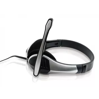 Conceptronic Allround Stereo Headset, Przewodowy, 20–22000 Hz, Biuro/Call center, 111 g, Zestaw słuchawkowy, Czarny, Srebrny