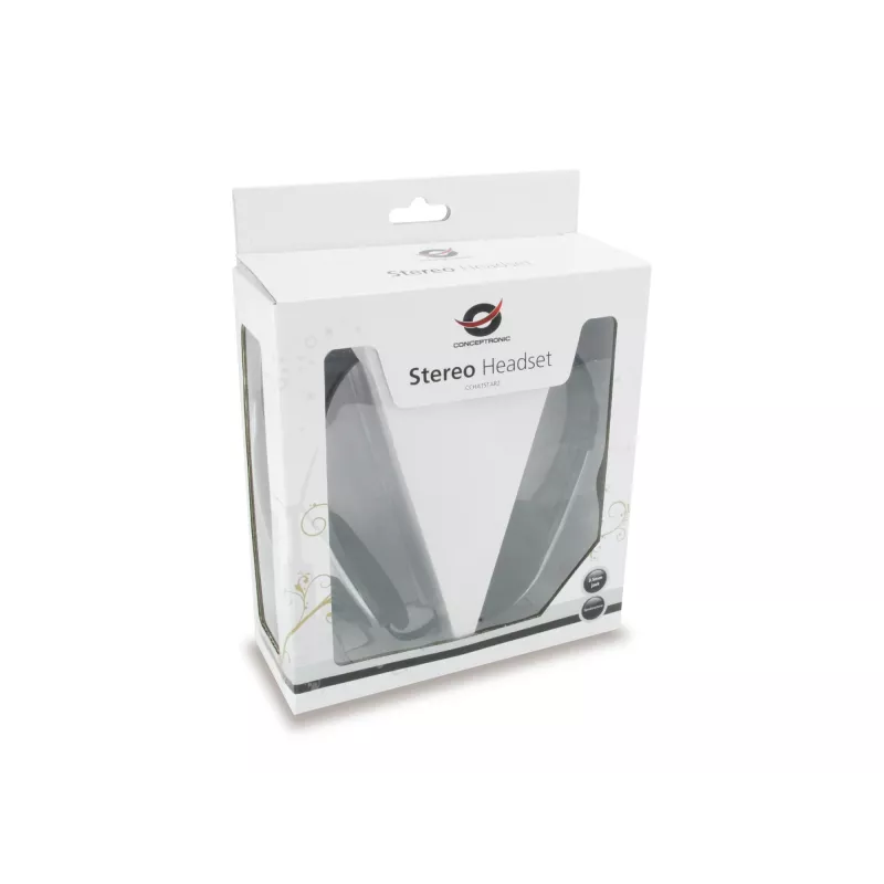 Conceptronic Allround Stereo Headset, Przewodowy, 20–22000 Hz, Biuro/Call center, 111 g, Zestaw słuchawkowy, Czarny, Srebrny