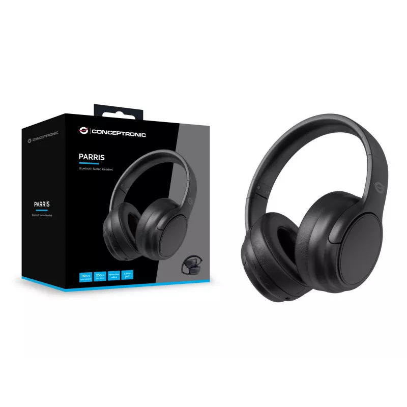 Conceptronic Bluetooth Bezprzewodowy Zestaw słuchawkowy, Przewodowy i Bezprzewodowy, 20 - 20000 Hz, Połączenia/Muzyka, 198.5 g, Zestaw słuchawkowy, Czarny