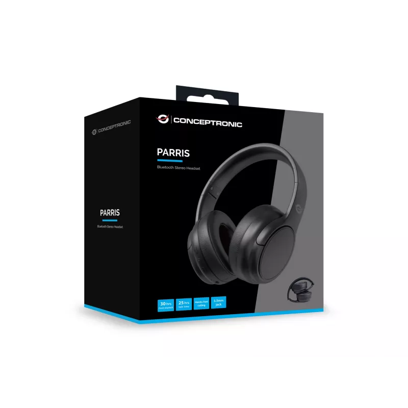 Conceptronic Bluetooth Bezprzewodowy Zestaw słuchawkowy, Przewodowy i Bezprzewodowy, 20 - 20000 Hz, Połączenia/Muzyka, 198.5 g, Zestaw słuchawkowy, Czarny