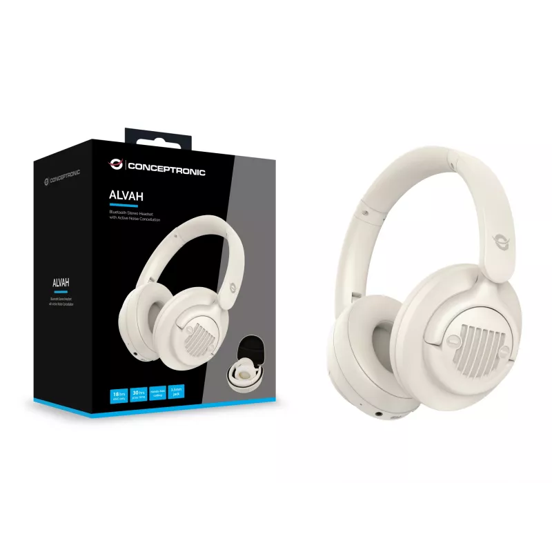 Conceptronic ALVAH02C Bluetooth Stereo Headset with Active Noise Cancellation