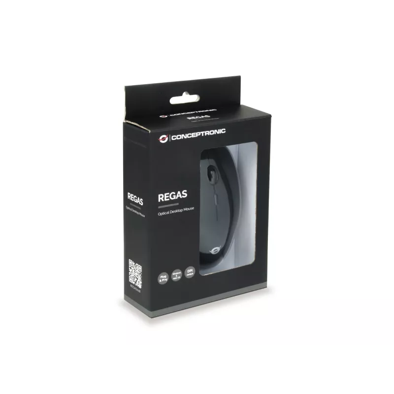 Conceptronic REGAS01B mysz biurowa symetryczna USB Type-A optyczna 1200 DPI