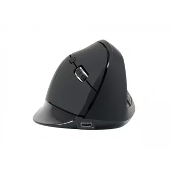Conceptronic LORCAN ERGO 6-przyciskowa ergonomiczna mysz Bluetooth, dla praworęcznych, konstrukcja pionowa, optyczna, Bluetooth, 1600 DPI, czarna