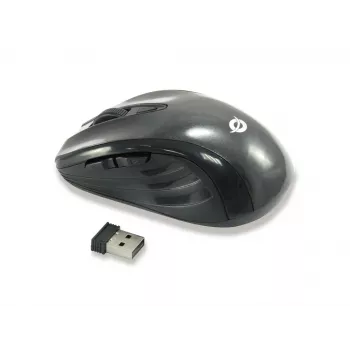 Conceptronic CLLM5BTRVWL 6-przyciskowa bezprzewodowa mysz podróżna, praworęczna, optyczna, RF Wireless, 1600 DPI, czarna