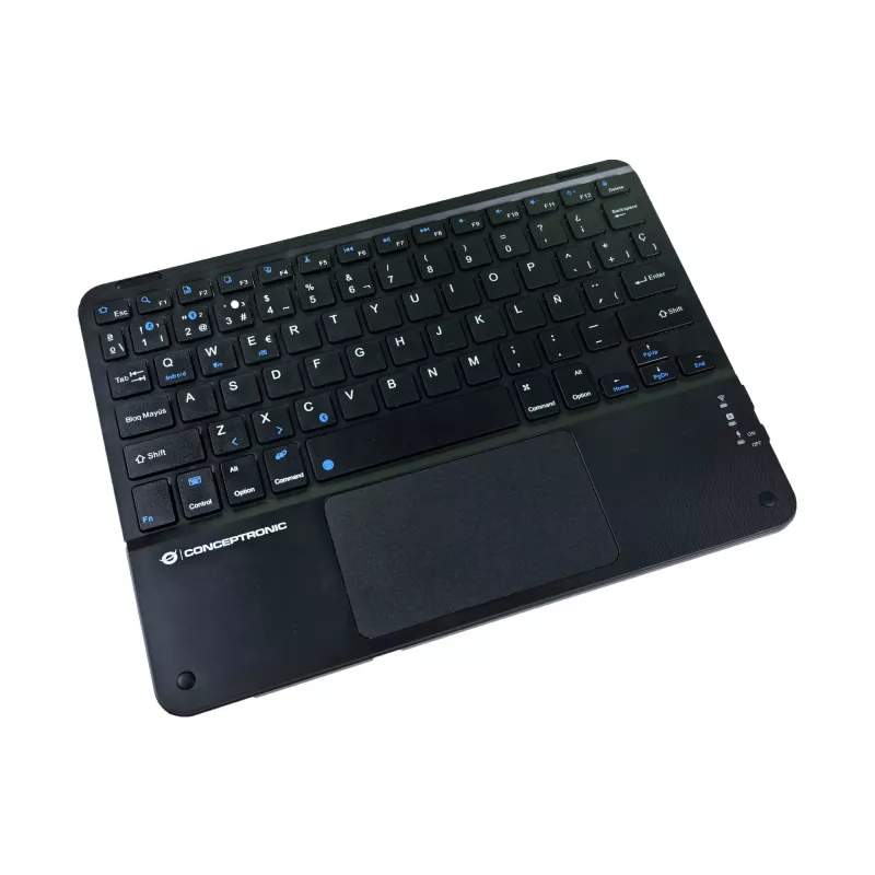 Conceptronic TOBIN01BES 10-calowa klawiatura Bluetooth z touchpadem, QWERTY hiszpańska