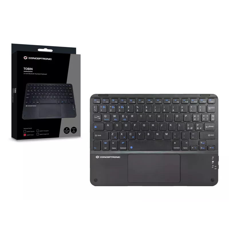 Conceptronic TOBIN01BIT 10-calowa klawiatura Bluetooth z touchpadem, QWERTY włoski