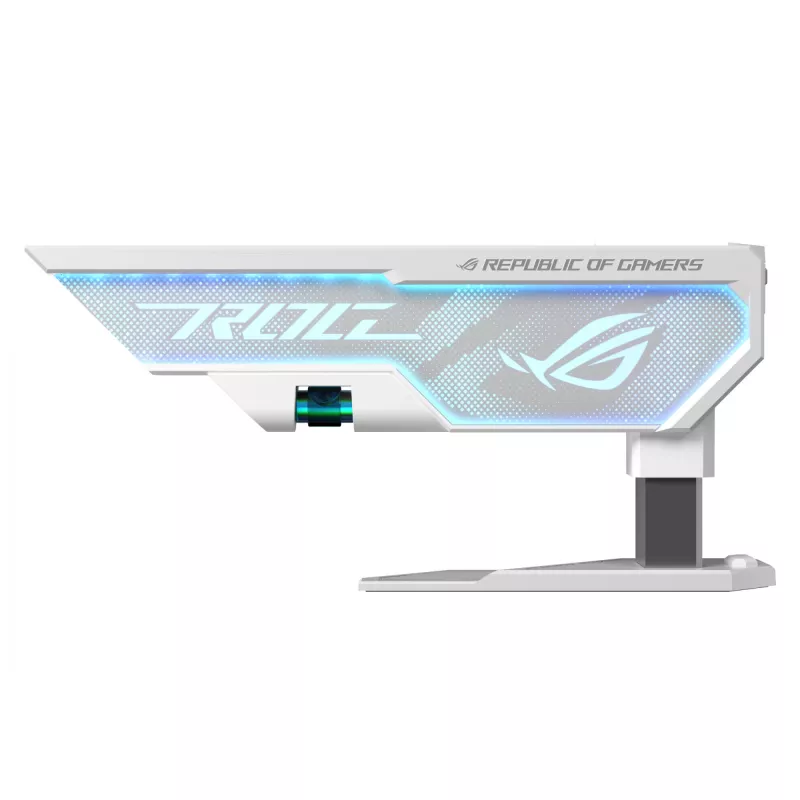 Uchwyt karty graficznej ASUS ROG Herculx Universal biały — długość 0,5 m, obsługuje 1 GPU, wielokolorowe oświetlenie