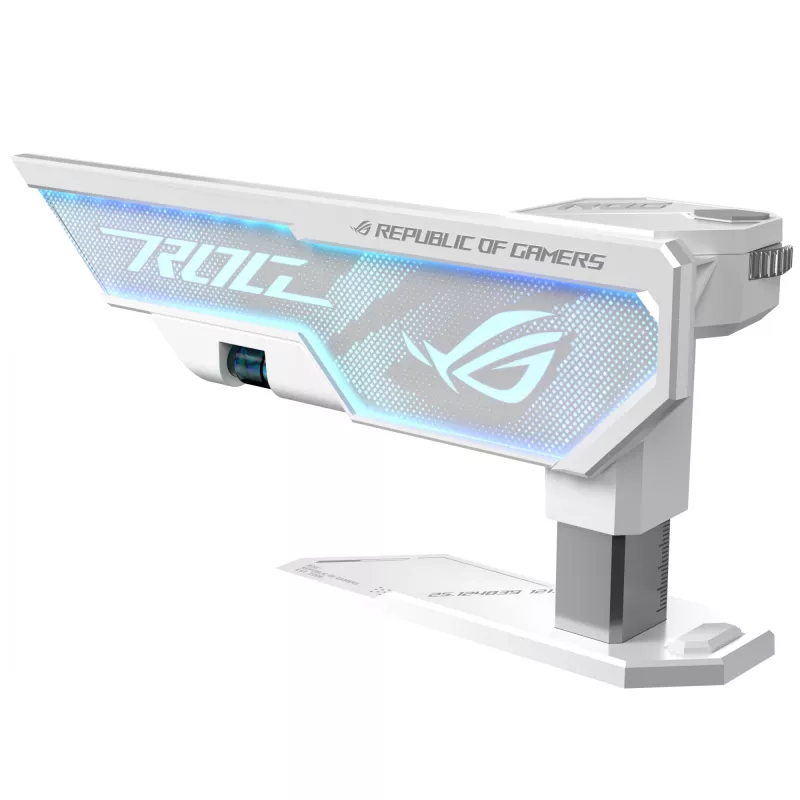 Uchwyt karty graficznej ASUS ROG Herculx Universal biały — długość 0,5 m, obsługuje 1 GPU, wielokolorowe oświetlenie