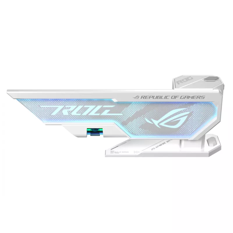 Uchwyt karty graficznej ASUS ROG Herculx Universal biały — długość 0,5 m, obsługuje 1 GPU, wielokolorowe oświetlenie