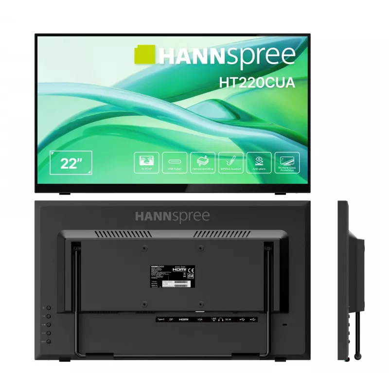 Monitor komputerowy Hannspree HT220CUA 54,5 cm (21,4 cala) 1920 x 1080 pikseli Full HD LED Dotykowy Czarny