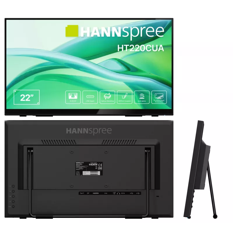 Monitor komputerowy Hannspree HT220CUA 54,5 cm (21,4 cala) 1920 x 1080 pikseli Full HD LED Dotykowy Czarny