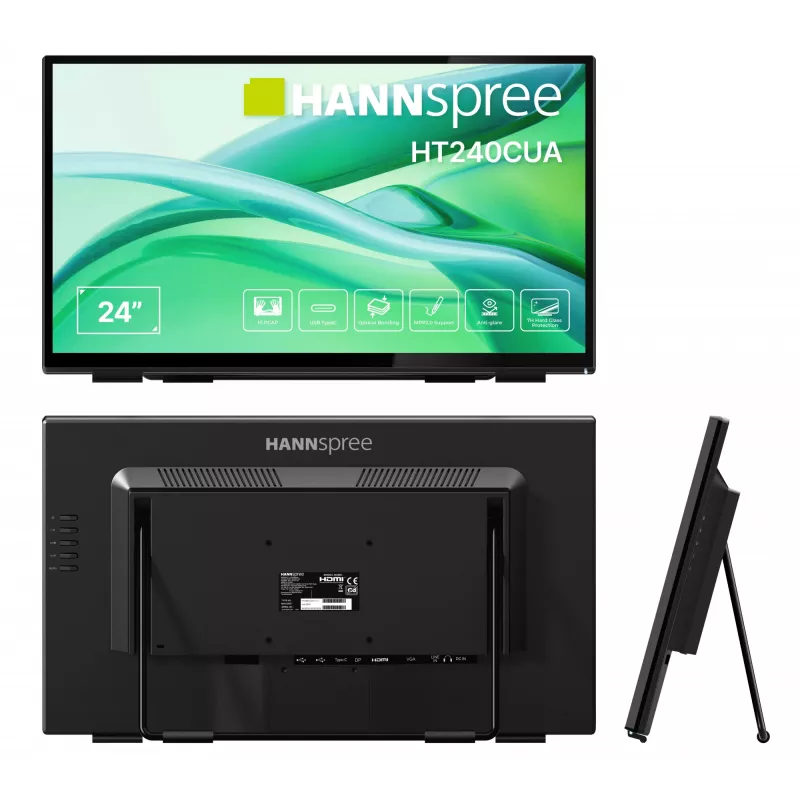 Monitor komputerowy Hannspree HT240CUA 60,5 cm (23,8 cala) 1920 x 1080 pikseli Full HD LED Dotykowy Czarny