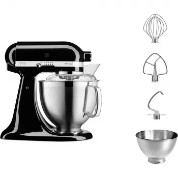 KitchenAid food processor Artisan 5KSM185PS — 4.8 L stainless steel bowl, 300 W, 10 speeds, Czarny