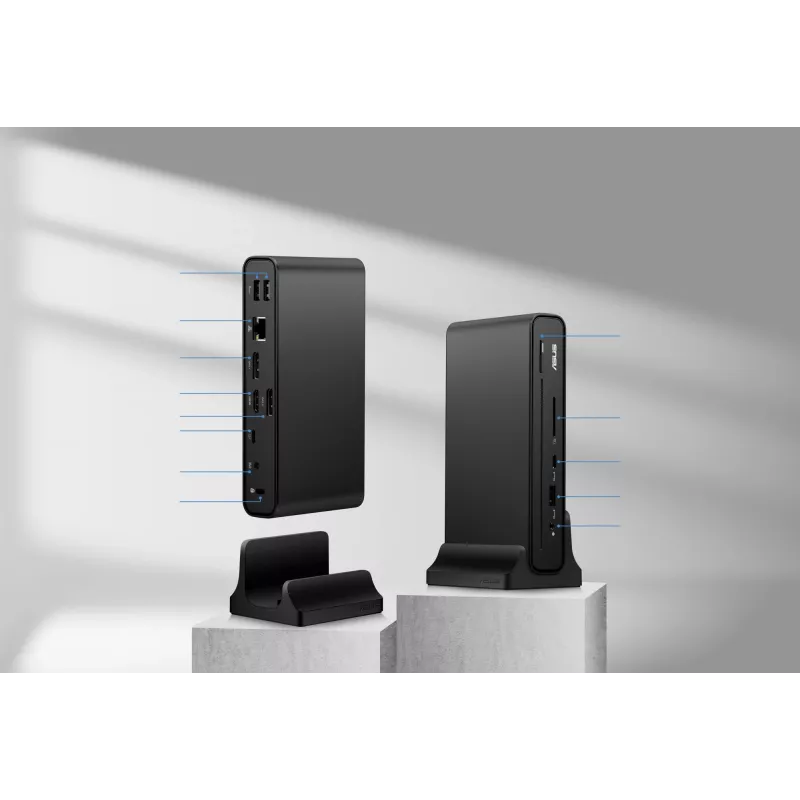 ASUS Triple Display USB-C Dock Duo DC301 Przewodowy Czarny