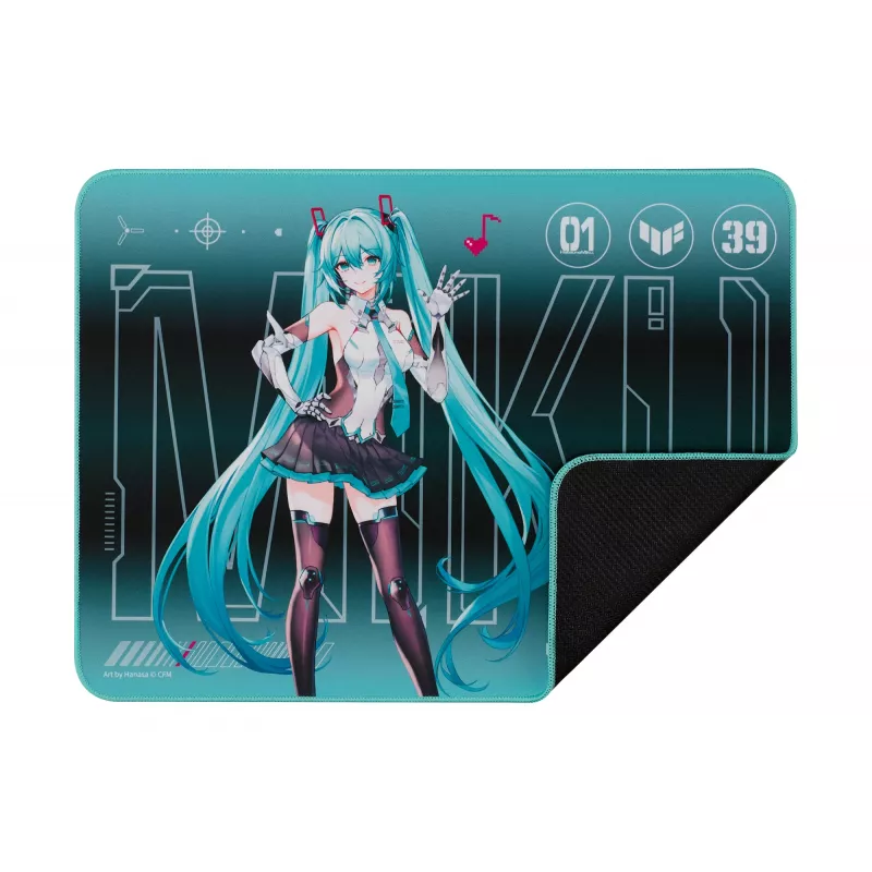 Podkładka pod mysz gamingowa ASUS TUF Gaming P1 Hatsune Miku Edition Turkusowa