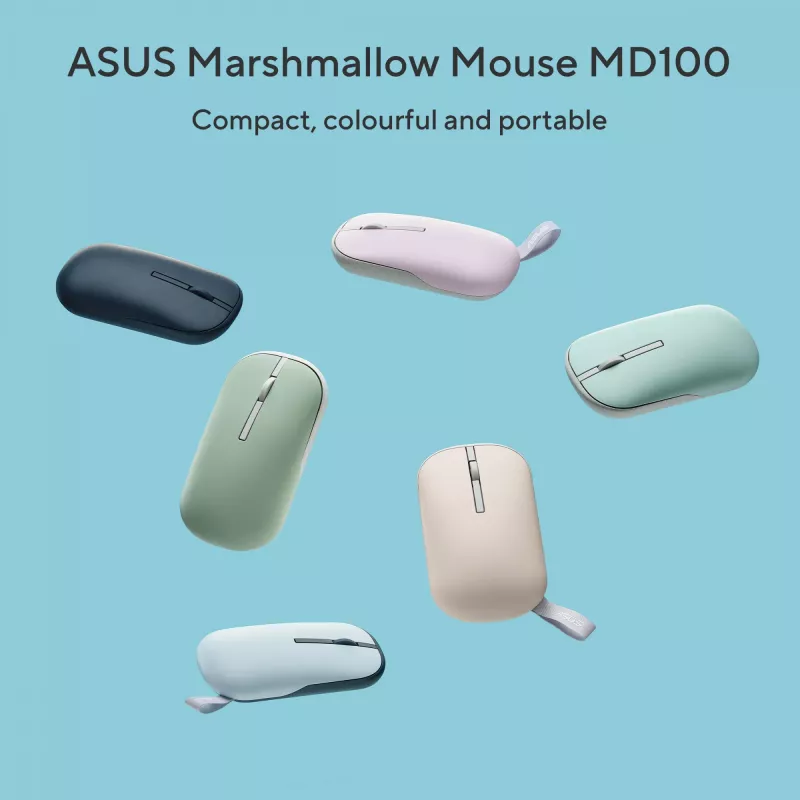 ASUS Marshmallow MD100 mysz biurowa symetryczna RF Wireless + Bluetooth optyczna 1600 DPI