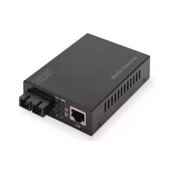 Konwerter mediów DIGITUS, wielomodowy 10/100/1000Base-T na 1000Base-SX, z zasilaczem, złącze SC, do 0,5 km