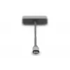 DIGITUS USB-C - mini DP + adapter VGA, 20 cm 4K/30 Hz, srebrny, obudowa aluminiowa