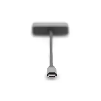 DIGITUS USB-C - mini DP + adapter VGA, 20 cm 4K/30 Hz, srebrny, obudowa aluminiowa