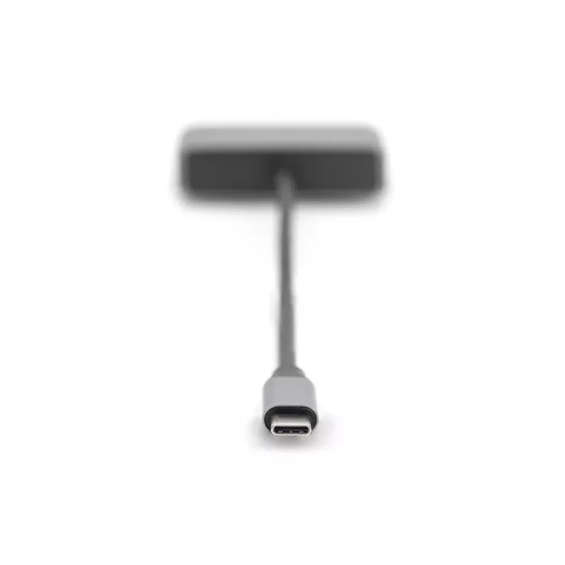 DIGITUS USB-C - mini DP + adapter VGA, 20 cm 4K/30 Hz, srebrny, obudowa aluminiowa
