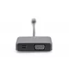 DIGITUS USB-C - mini DP + adapter VGA, 20 cm 4K/30 Hz, srebrny, obudowa aluminiowa