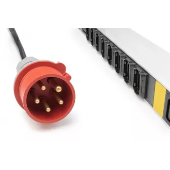 DIGITUS IT BASIC PDU. 3PH. 16A. 24 x C13. 3 x C19 Pionowa. Kabel 3m. Wtyk IEC309 3Ph-16A