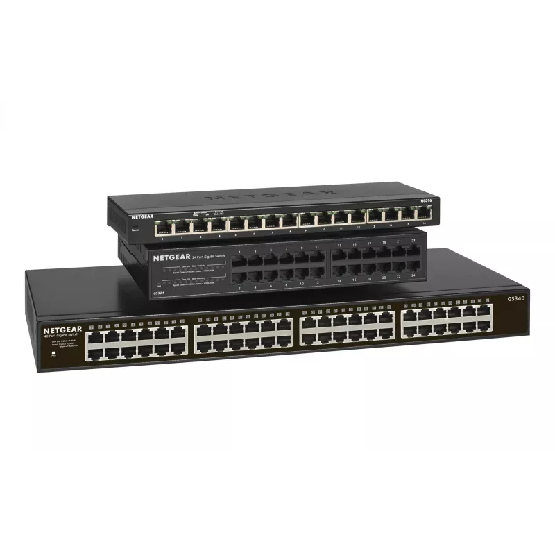 NETGEAR GS348 Niezarządzalny Gigabit Ethernet (10/100/1000) 1U Czarny