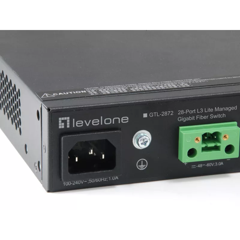 LevelOne KILBY 28-Port L3 Lite Managed Gigabit Fiber Switch, 4 x 10GbE SFP+, 4 x Gigabit SFP/RJ45 Combo