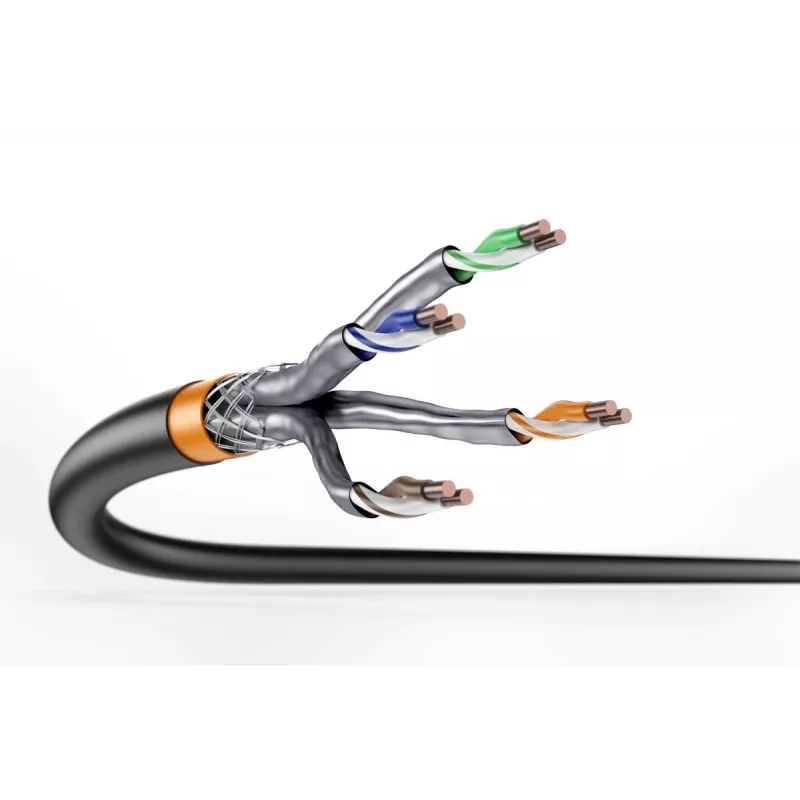 Kabel instalacyjny zewnętrzny DIGITUS - Cat 7 - S/FTP - AWG 23/1 - 100m - Czarny