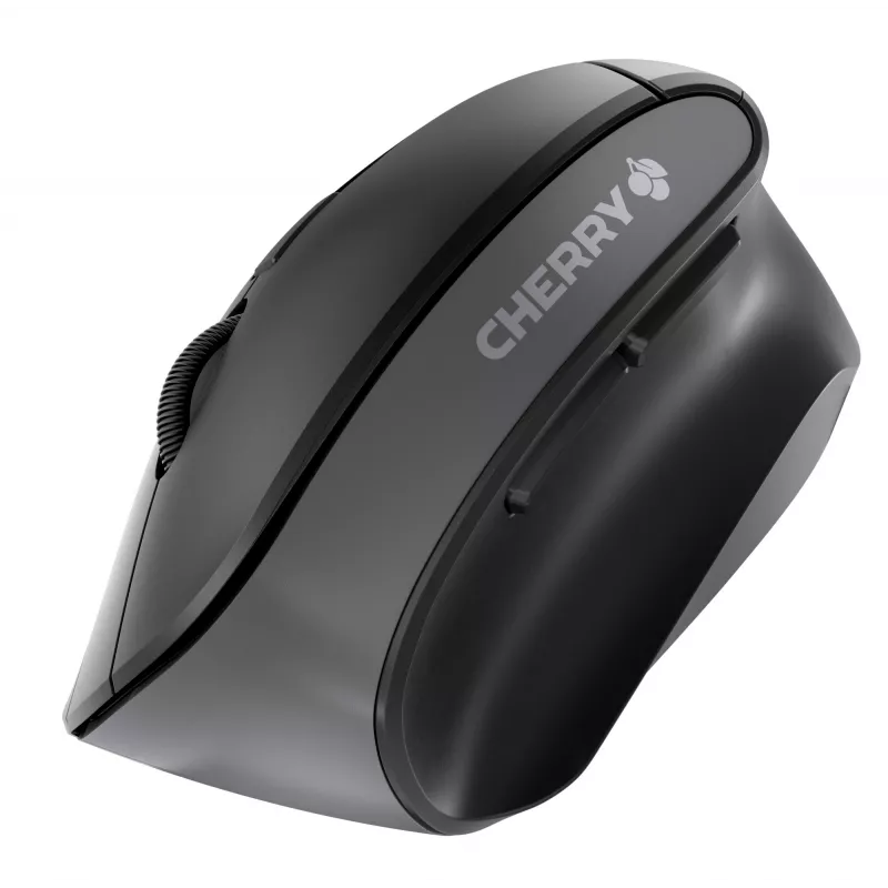 CHERRY MW 4500 Bezprzewodowa mysz 45 stopni, czarna, USB, dla praworęcznych, konstrukcja pionowa, optyczna, RF Wireless, 1200 DPI, czarna