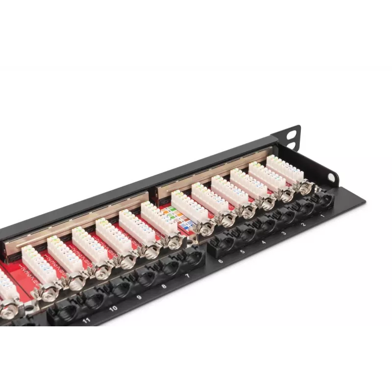 DIGITUS Panel krosowy CAT6a Ekranowany 24-portowy 0.5U (dn91624sslea)
