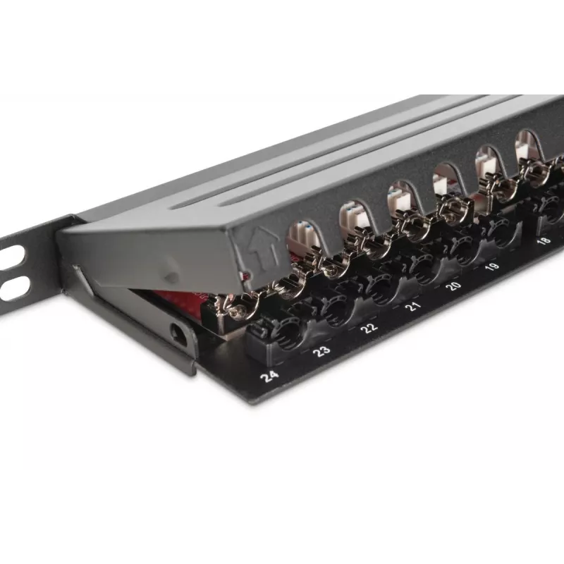 DIGITUS Panel krosowy CAT6a Ekranowany 24-portowy 0.5U (dn91624sslea)