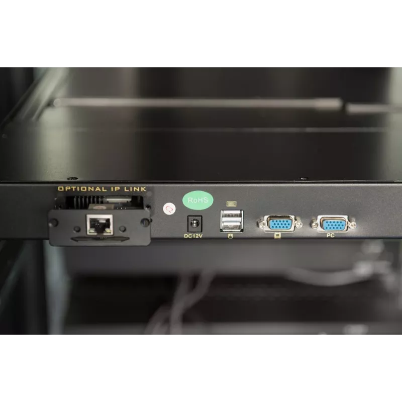 DIGITUS Modularized 43 2cm (17in) TFT console with 8 port KVM RAL 9005 black - Qwertzu German