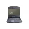 DIGITUS Modularized 48.3cm (19in) TFT console with 8 port Cat.5 KVM, RAL 9005 Czarny - Qwertzu German