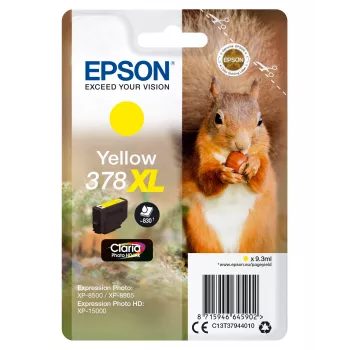 Epson Squirrel Singlepack żółty 378XL Claria Photo HD Ink, High (XL) Yield, żółty, atrament pigmentowy, 9.3 ml, 1 szt., 830 stron