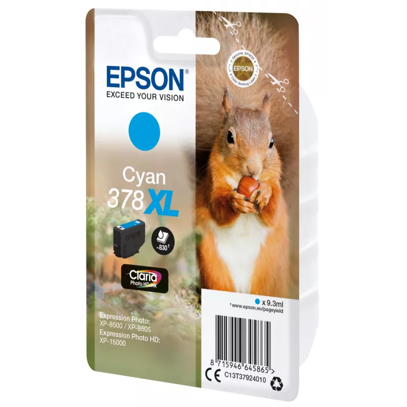 Epson Squirrel Singlepack cyjan 378XL Claria Photo HD Ink