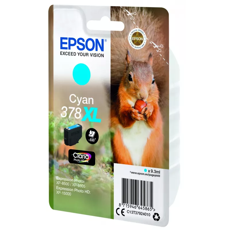 Epson Squirrel Singlepack cyjan 378XL Claria Photo HD Ink