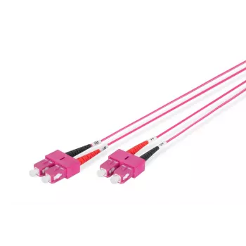 DIGITUS Kabel światłowodowy, SC na SC Multimod OM4 - 50/125 µ, Duplex, kolor RAL4003 Długość 1m