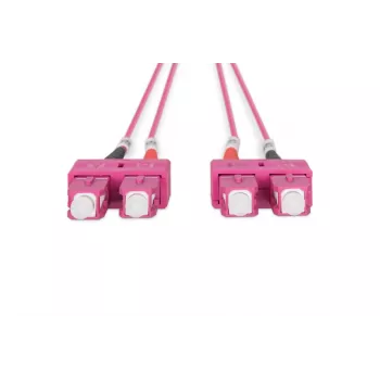 DIGITUS Kabel światłowodowy, SC na SC Multimod OM4 - 50/125 µ, Duplex, kolor RAL4003 Długość 1m