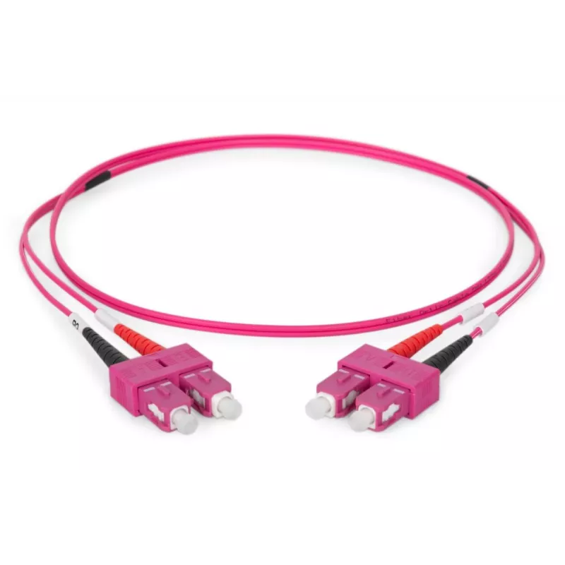 DIGITUS Kabel światłowodowy, SC na SC Multimod OM4 - 50/125 µ, Duplex, kolor RAL4003 Długość 1m