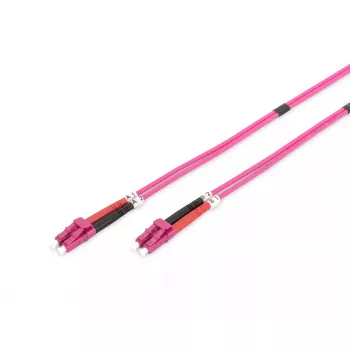 Patchcord światłowodowy DIGITUS, LC na LC Multimode OM4 - 50/125 µ, Duplex, kolor RAL4003 Długość 1 m