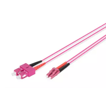 Kabel światłowodowy DIGITUS, LC do SC wielomodowy OM4 - 50/125 µ, duplex, kolor RAL4003, długość 1 m