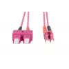 Kabel światłowodowy DIGITUS, LC do SC wielomodowy OM4 - 50/125 µ, duplex, kolor RAL4003, długość 1 m